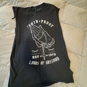 Black Graphic Sleeveless Tee